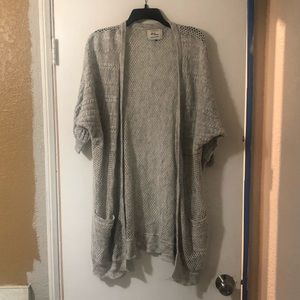 Gray Quarter length sleeve Cardigan